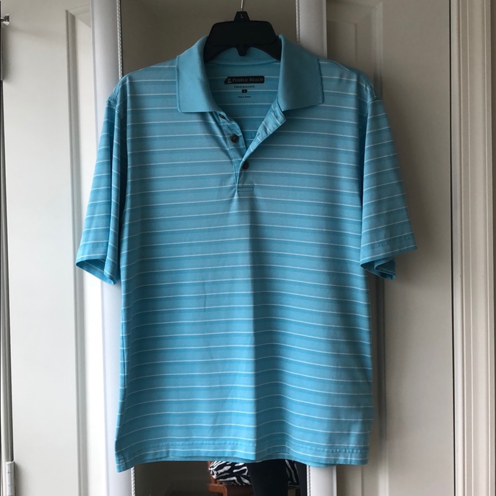 Pebble Beach Blue Stripe Polo